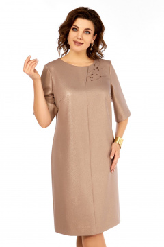 Платье Ольга Стиль С-980 бежево-золотой - фото 4