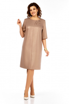 Платье Ольга Стиль С-980 бежево-золотой - фото 1