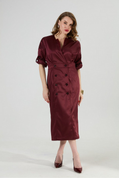 Платье NikVa 362-11 бургунди_полоска - фото 5