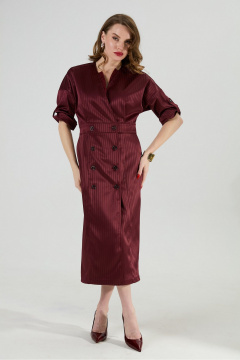 Платье NikVa 362-11 бургунди_полоска - фото 1
