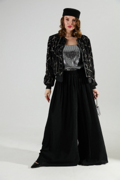 Топ NikVa 418-4 чёрный+серебро - фото 5