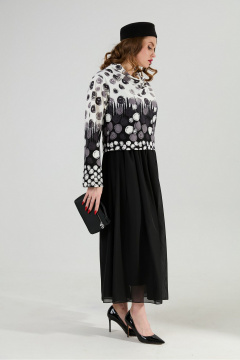 Платье NikVa 924-11 чёрно-бело-серый - фото 5