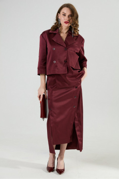 Юбка NikVa 971-5 бургунди_полоска - фото 1
