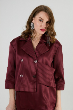 Брюки, жакет NikVa 979-5 бургунди_полоска - фото 2
