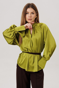 Блуза, брюки Amberа Style 2147 шоколад/оливка - фото 2