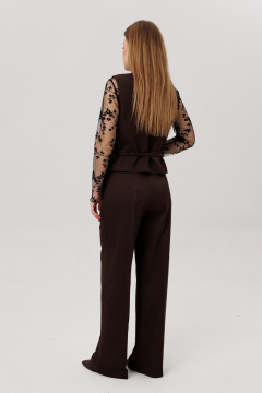 Брошь, брюки, жилет, лонгслив Amberа Style 3021 шоколад - фото 3