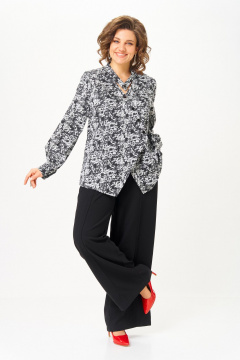 Блуза Michel chic 796 черно-белый_розы - фото 4