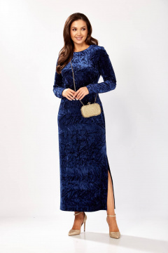 Платье Gizart 5339/1 синий_жатка - фото 3