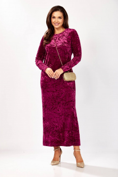 Платье Gizart 5339/1 брусничный_жатка - фото 4