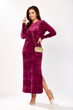 Платье Gizart 5339/1 брусничный_жатка - фото 3