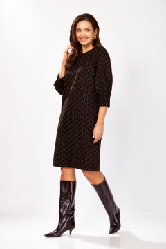 Платье Gizart 5182 черный,медь - фото 4