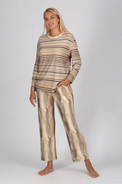 Брюки Belarusachka С6015337 полоска / дюна - фото 1