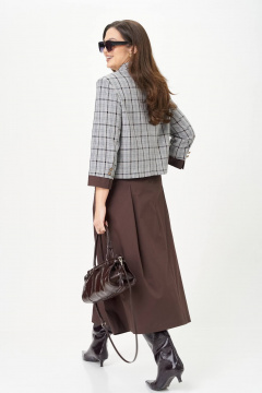 Жакет, юбка Karina deLux M-1418 серо-коричневый - фото 5