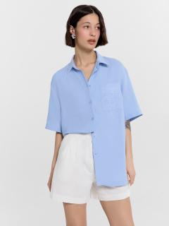 Блуза Mark Formelle 112855-1/1/24-33215Ц-9-2 небо_591_D_вышивка - фото 5