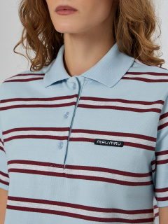 Майка Mark Formelle 112900/24-33421ПП-5 бордово_голубая_полоска_1_сл_термотрансфер_на_поло - фото 5