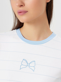 Футболка Mark Formelle 112936/24-33216П-5-2 голубая_полоска_на_белом_592_D_вышивка - фото 4