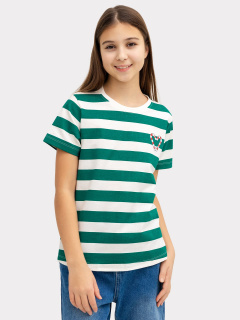 Футболка Mark Formelle 117835/22/24333ПП-0 молочно_зеленая_полоска_2_сл_на_пол_ТП - фото 2