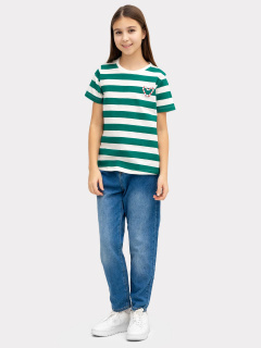 Футболка Mark Formelle 117835/22/24333ПП-0 молочно_зеленая_полоска_2_сл_на_пол_ТП - фото 3