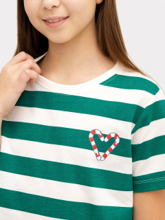 Футболка Mark Formelle 117835/22/24333ПП-0 молочно_зеленая_полоска_2_сл_на_пол_ТП - фото 5