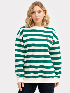 Свитшот Mark Formelle 122887/1/22/24339ПП-7П молочно_зеленая_полоска_1_сл_на_пол - фото 5