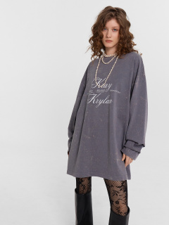 Лонгслив Mark Formelle 122999/24-ОБР30377П-0 серый_туман_печать_009.2_ЛОНГ_Эйсид_1_сл_на_пол_ - фото 1