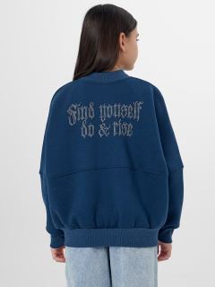 Толстовка Mark Formelle 167770/25-36776П-7П-3 синий_печать_3_сл_на_пол_печ_ДЕКОР_СТРАЗЫ - фото 2