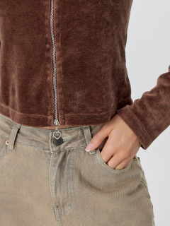 Толстовка Mark Formelle 172124/24-33635П-3 шоколад_печать_1сл_аппликация_из_страз_спинка - фото 5