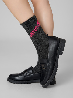 Носки Mark Formelle 217K-3437/25217K черный_серебряный_люрекс_рис.3437 - фото 4