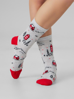 Носки Mark Formelle 273K-3433/25273K-1 св.серый_меланж_рис.3433 - фото 1