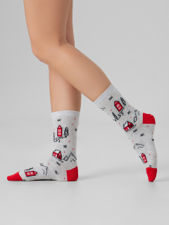 Носки Mark Formelle 273K-3433/25273K-1 св.серый_меланж_рис.3433 - фото 2