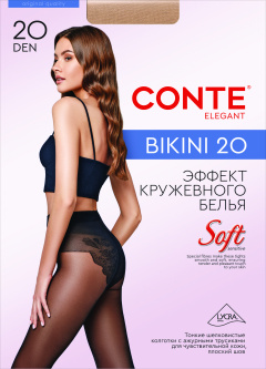 Колготки CONTE BIKINI 20 nero 8С-34СП - фото 1
