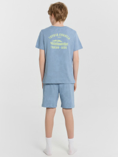 Футболка, шорты Mark Formelle 393329/24-27453П-0 серо_синий_acid_wash_печать_1_сл_на_пол_1сл_на_спин - фото 2