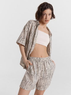 Шорты Mark Formelle 522250/24-34814ПП-9 полоски_на_молочном_009.2_Эйсид_3_сл_на_дет_пер_Д - фото 1