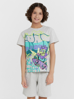 Футболка, шорты Mark Formelle 563322-1/24-32077ПП-0 серый_меланж_печать_Печать - фото 3