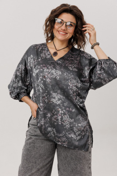 Блуза Anelli 1665.1 графитовый_гербарий - фото 1