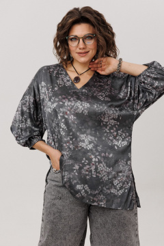 Блуза Anelli 1665.1 графитовый_гербарий - фото 2