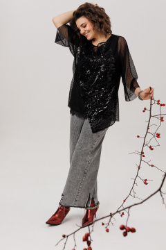 Блуза Anelli 1781 черный_авантюрин - фото 3