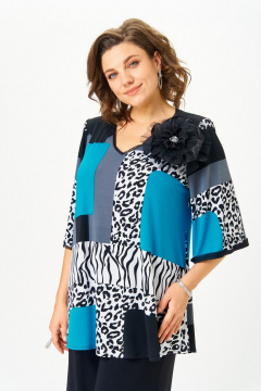 Блуза, брюки Svetlana-Style 5035 черный_принт-черный - фото 5