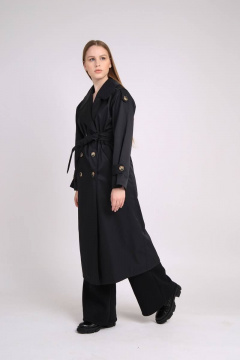 Плащ TSURAN COAT-BASIC-BLACK.160-164 черный - фото 3