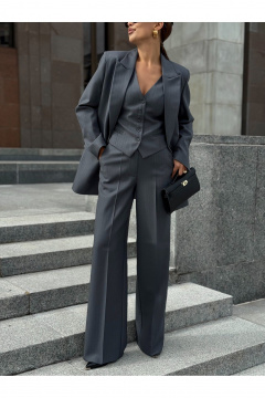 Брюки, жакет, жилет KORTNI 21Р7/11G2/19BR11 серый в голубую полоску - фото 3