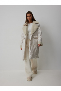 Пальто V&N Fashion 1065 бежевый - фото 5