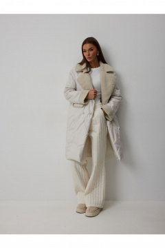 Пальто V&N Fashion 1065 бежевый - фото 4