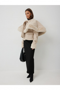 Шуба V&N Fashion 1090 бежевый - фото 4