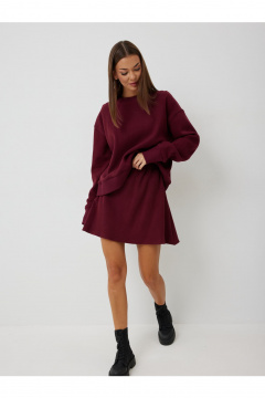 Свитшот, юбка V&N Fashion 1082 бордовый - фото 1