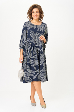 Платье Michel chic 2164/1 синий узор - фото 1