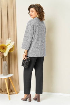 Блуза, брюки, жакет VOLNA 1439 бело-графитовый - фото 2