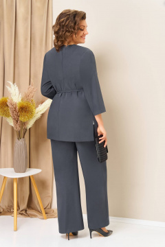 Блуза, брюки, жилет VOLNA 1458 графитно-голубой - фото 2