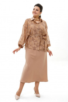 Блуза, платье Alani Collection 2429 бежевый - фото 1