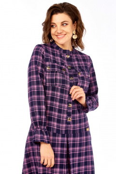 Платье Celentano 5074 фиолетовая_клетка - фото 4