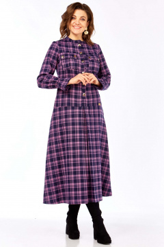 Платье Celentano 5074 фиолетовая_клетка - фото 1